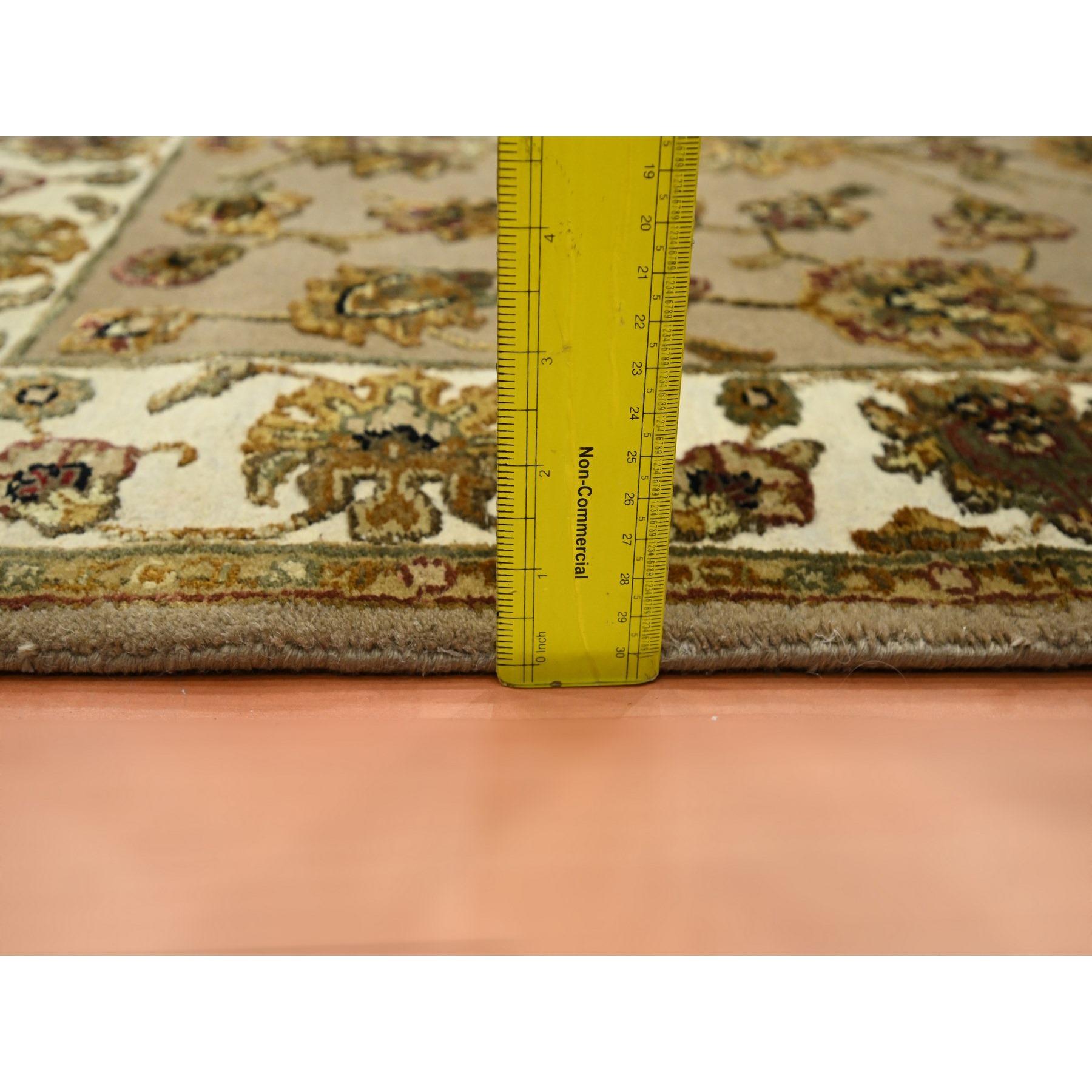 3'x5' Marrone Rajasthan Leaf Design Tappeto orientale in lana e seta annodato a mano In condizioni Nuovo in vendita a Carlstadt, NJ