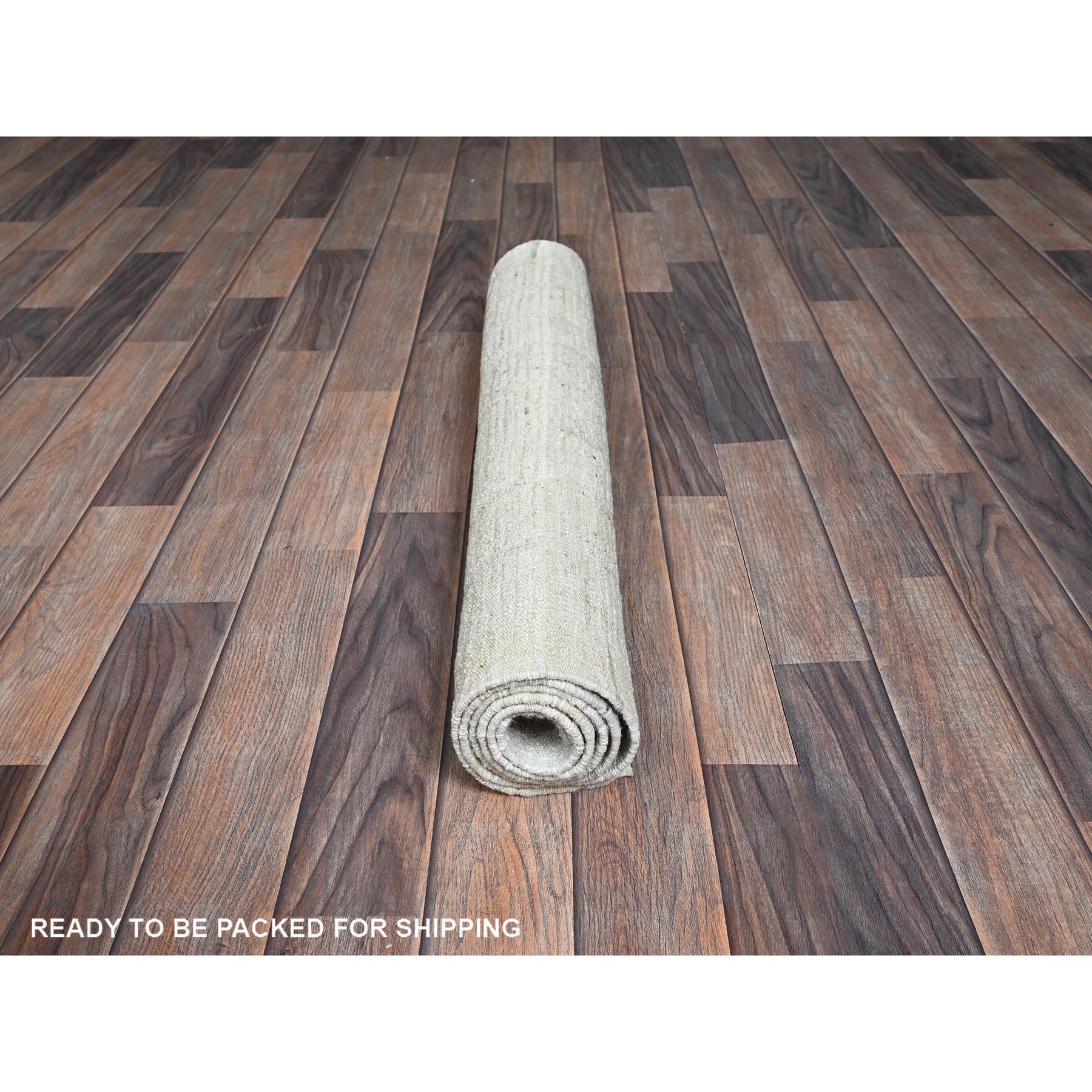 Noué à la main 3'x5' Chiffon White Moroccan Weave with Box Design Hand Knotsted Wool Rugs (tapis de laine noué à la main) en vente