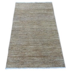 3'x5' Coffee Brown Plain Solid Pattern Hand Knotted Ghazni Wool Oriental Rug