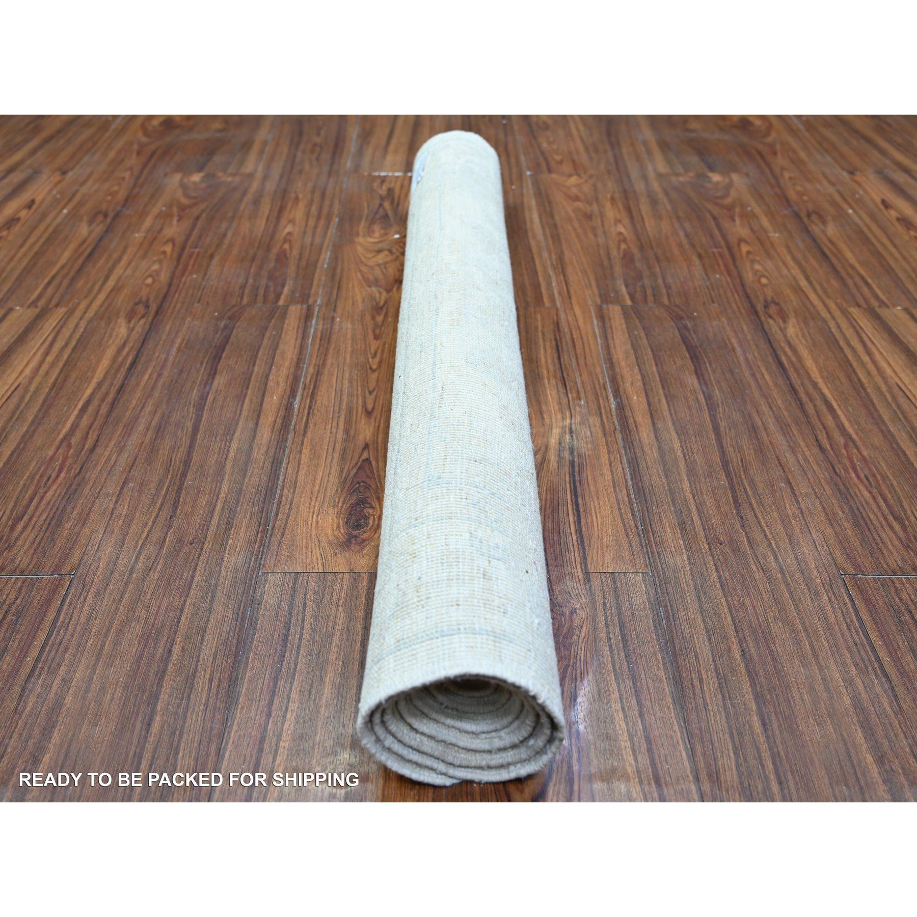 Afghan 3'x5' Delicate White 100% Wool Hand Knotted Washed Out Peshawar Oriental Rug For Sale