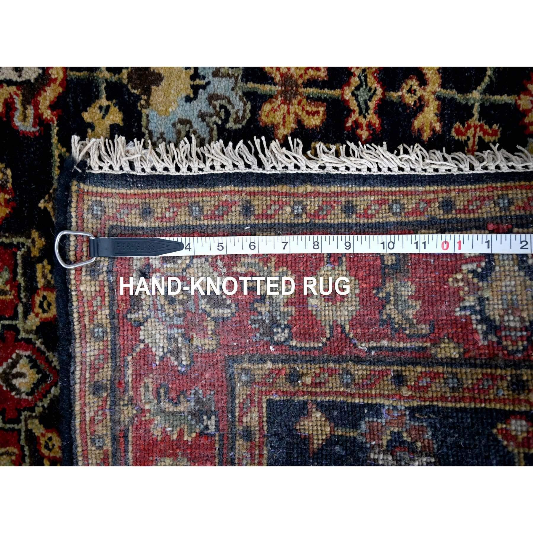 3'x5' Denim Black Karajeh Design Natural Wool Hand Knotted Rug For Sale 1