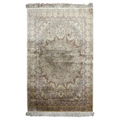 3x5 Fine Vintage Persian Silk Ghom Rug Signed Tapestry 102cm x 152cm