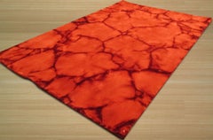 3x5 Freya Charming Red Abstract Geometric Contemporary Hand Knotsted Wool Rugs (tapis de laine noué à la main)