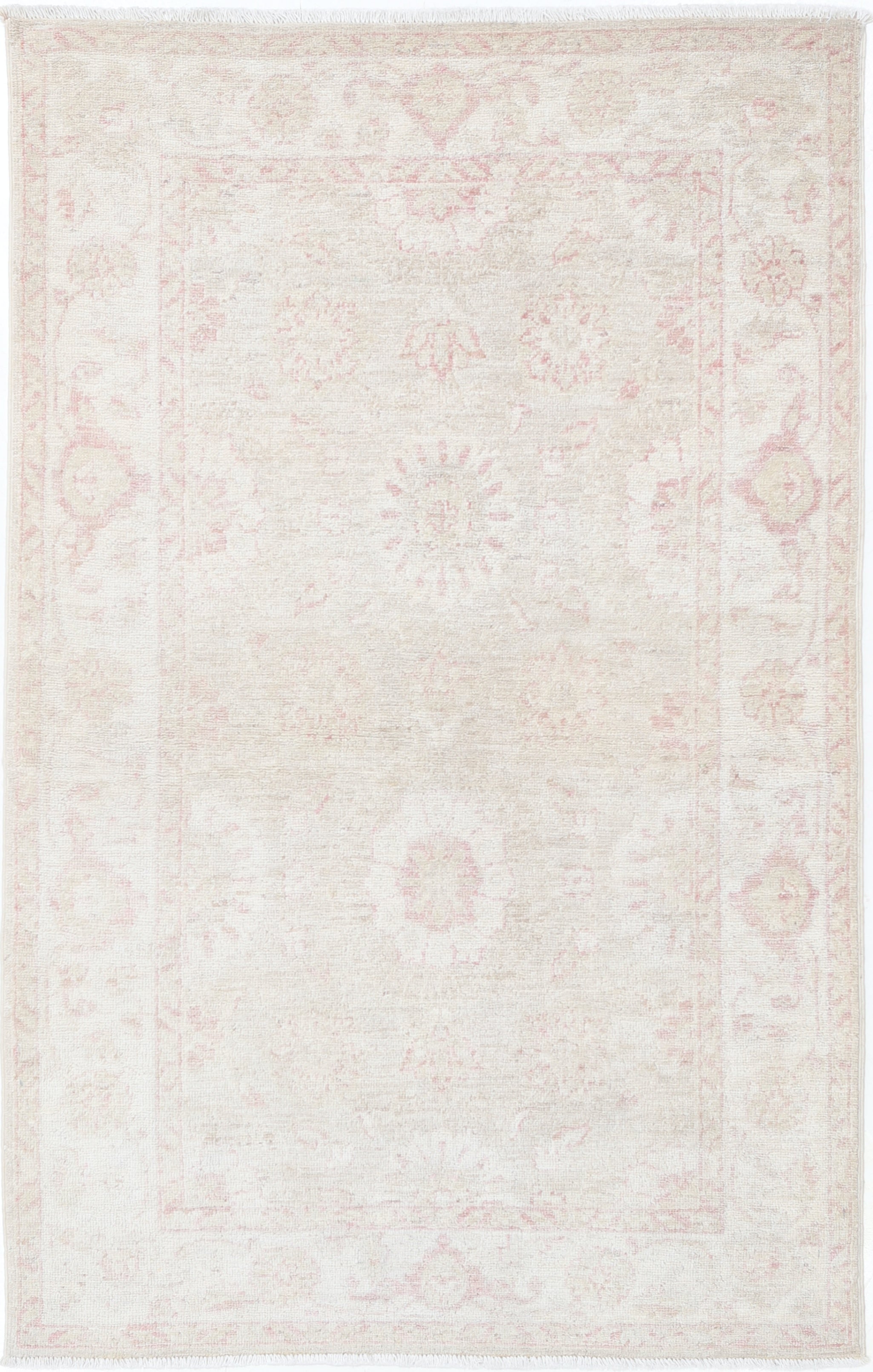 3x5 ft Beige New Turkish Small Rug. Hand Knotted Accent Rug. 100% Wool