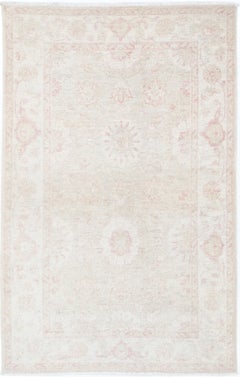 3x5 ft Beige New Turkish Small Rug. Hand Knotted Accent Rug. 100% Wool