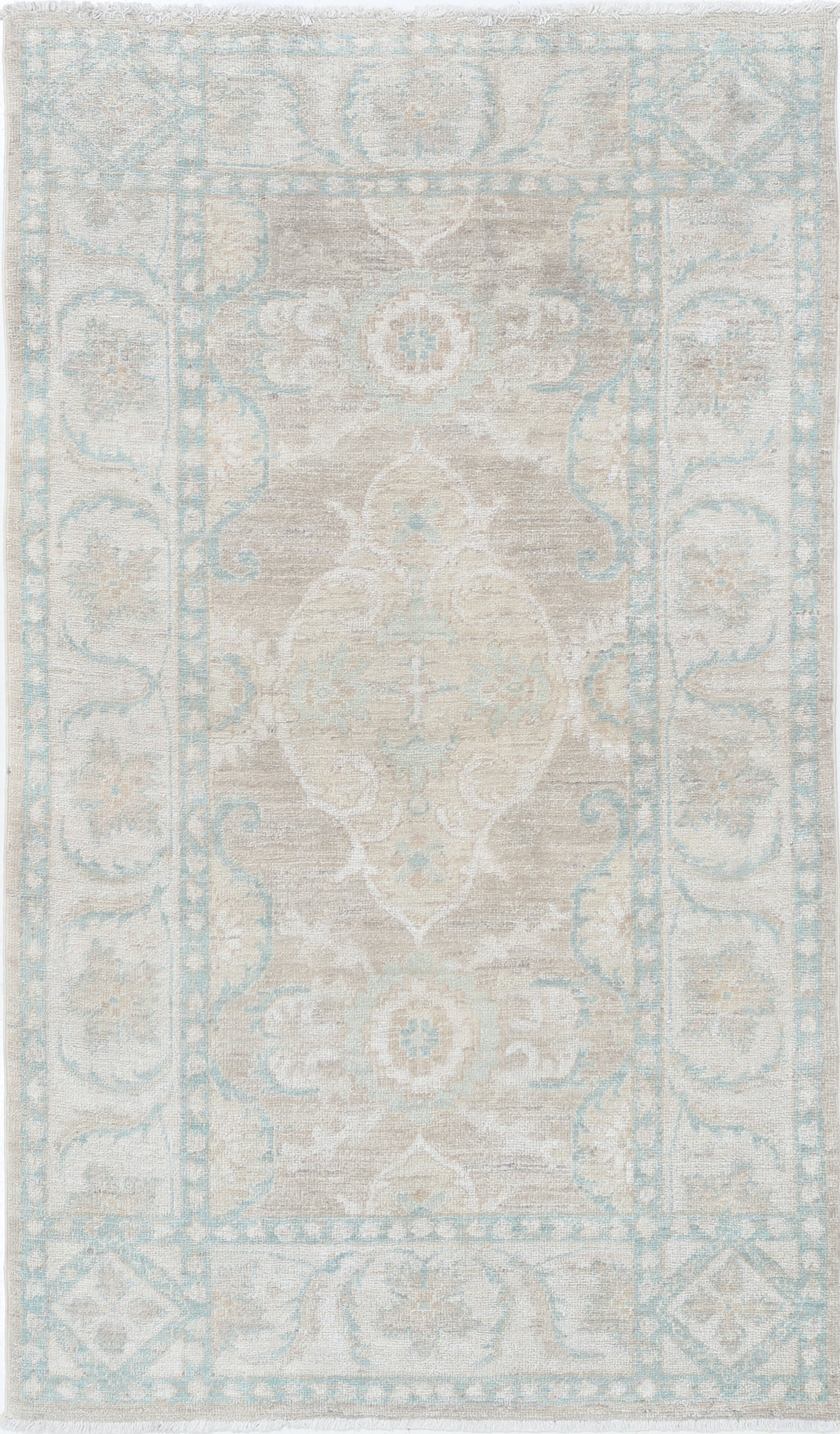 3x5 ft Decorative Accent Rug for Bedroom. Hand Knotted Turkish Wool Rug