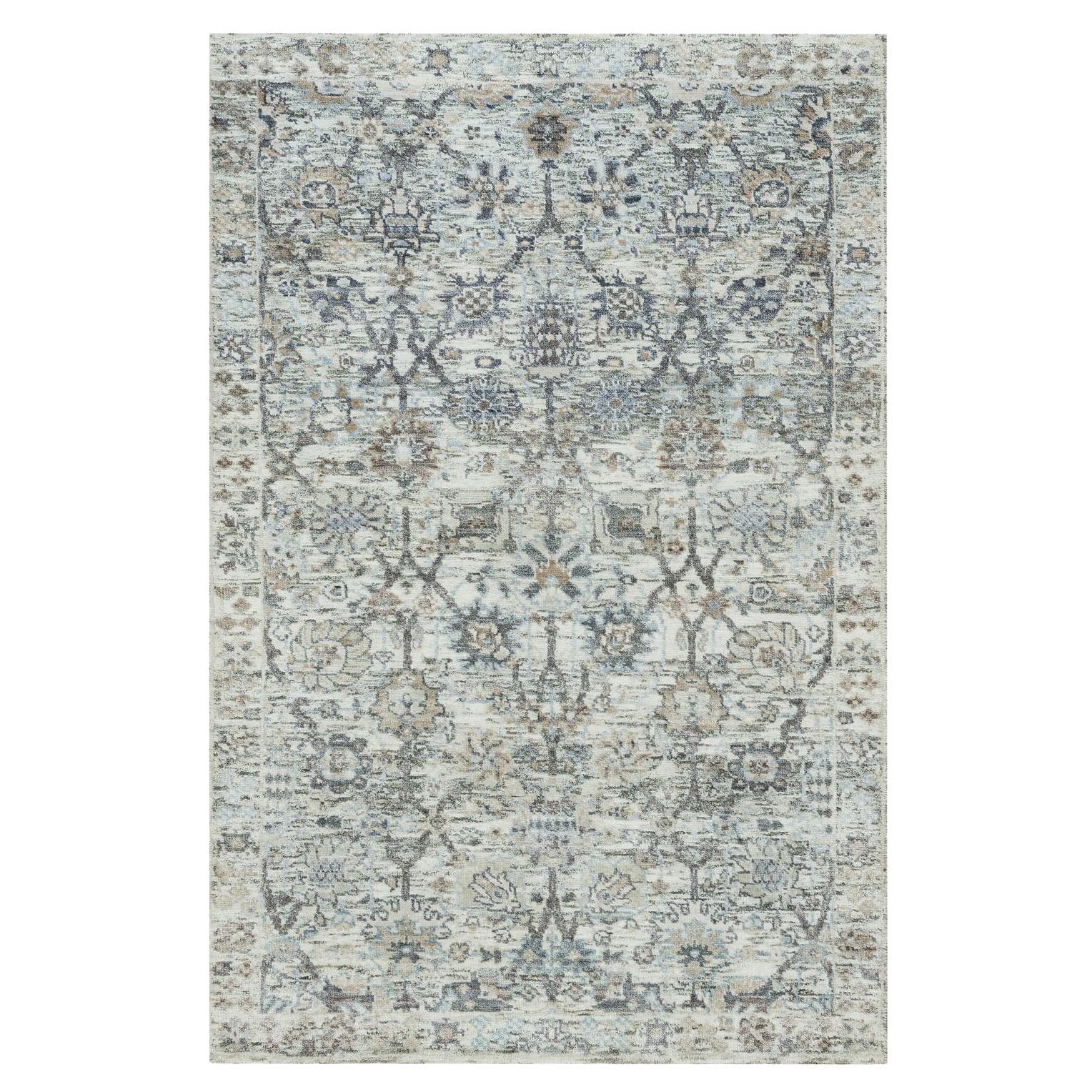 3
x5
 Gardenia Ivory Silk and Wool Hand Knotted Tebraz Vase Design Rug