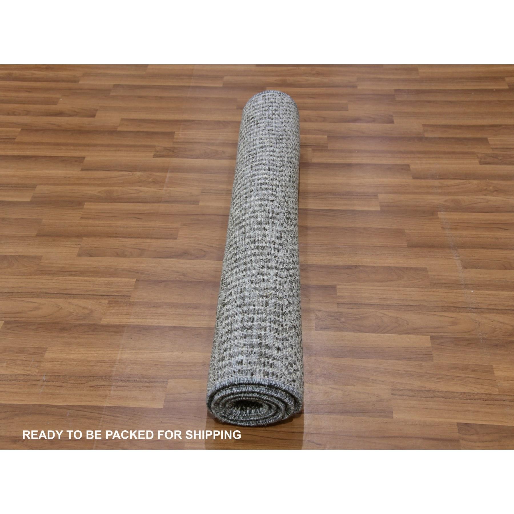 3'x5' Graphitgrau Gras Design Reine ungefärbte Wolle Handgeknüpft Orientteppich im Zustand „Neu“ im Angebot in Carlstadt, NJ
