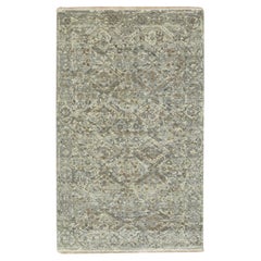 3
x5
Gray Hand Knotted Erased and Broken Garden Design Pure Wool Rug