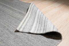 3x5 Gray Handwoven Wool Viscose Subtle Linear Texture Geometric Carpet Rug