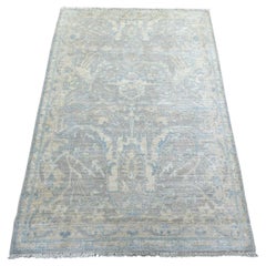 3'x5' Gray Stone Wash Peshawar, Pure Wool Natural Dyes Hand Knotted Rug