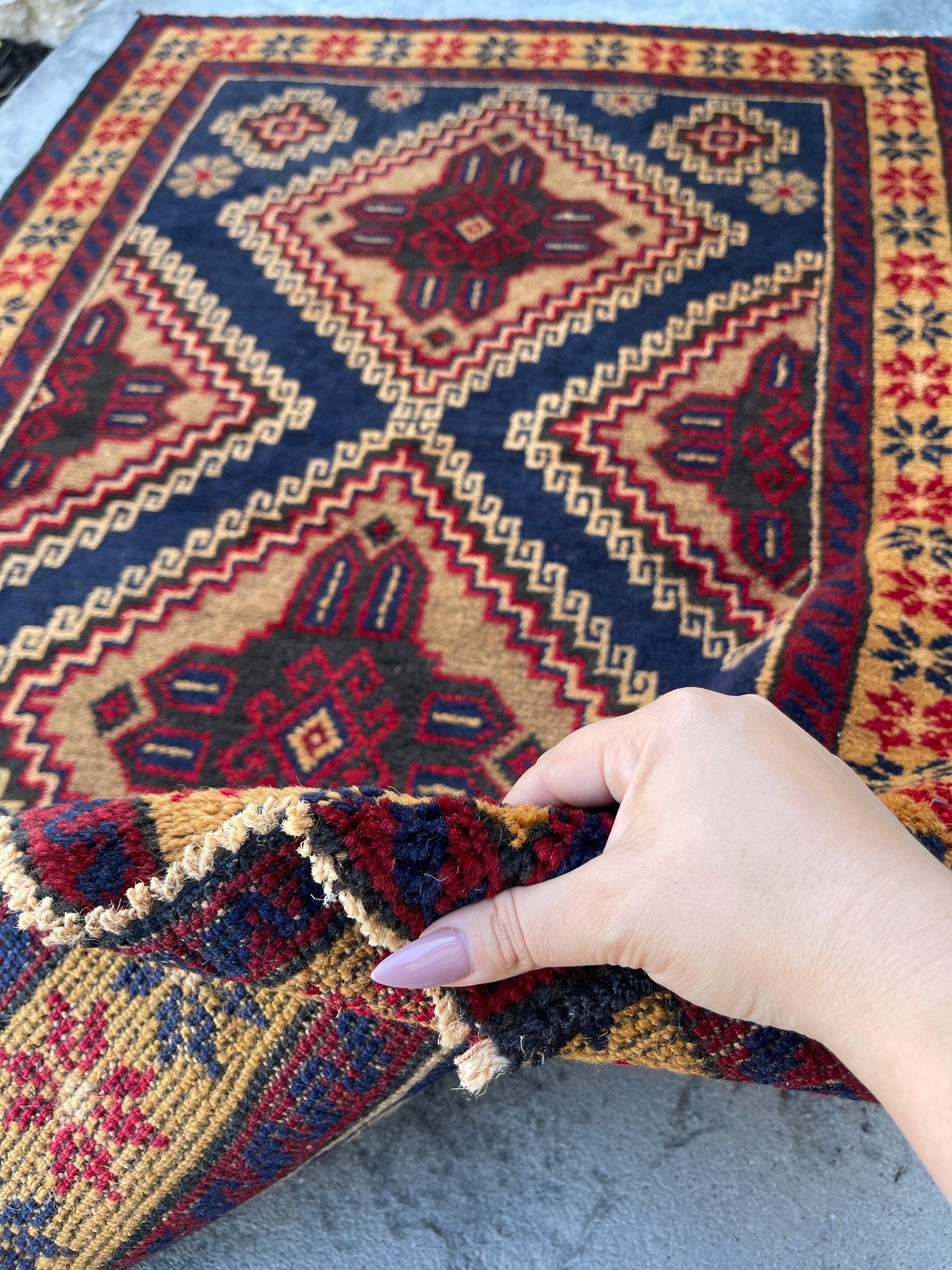 Contemporary Hand-Knotted Afghan Baluch Rug Premium Hand-Spun Afghan Wool Fair Trade For Sale