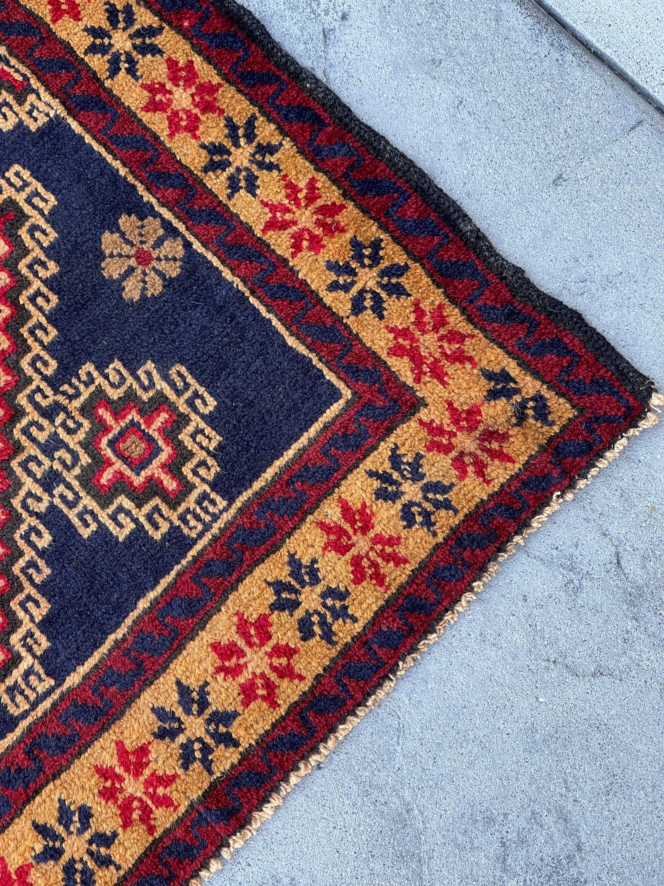 Hand-Knotted Afghan Baluch Rug Premium Hand-Spun Afghan Wool Fair Trade For Sale 4