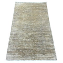 3'x5' Irish Brown Plain Solid Pattern Hand Knotted Ghazni Wool Oriental Rug