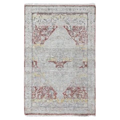 3'x5' Irish Cream White Ziegler Mahal Medallion Design Wool Hand Knotted Rug
