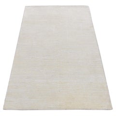 3
x5
 Ivory, Silk with Wool, Tone on Tone Striae Design, Hand Knotted Rug