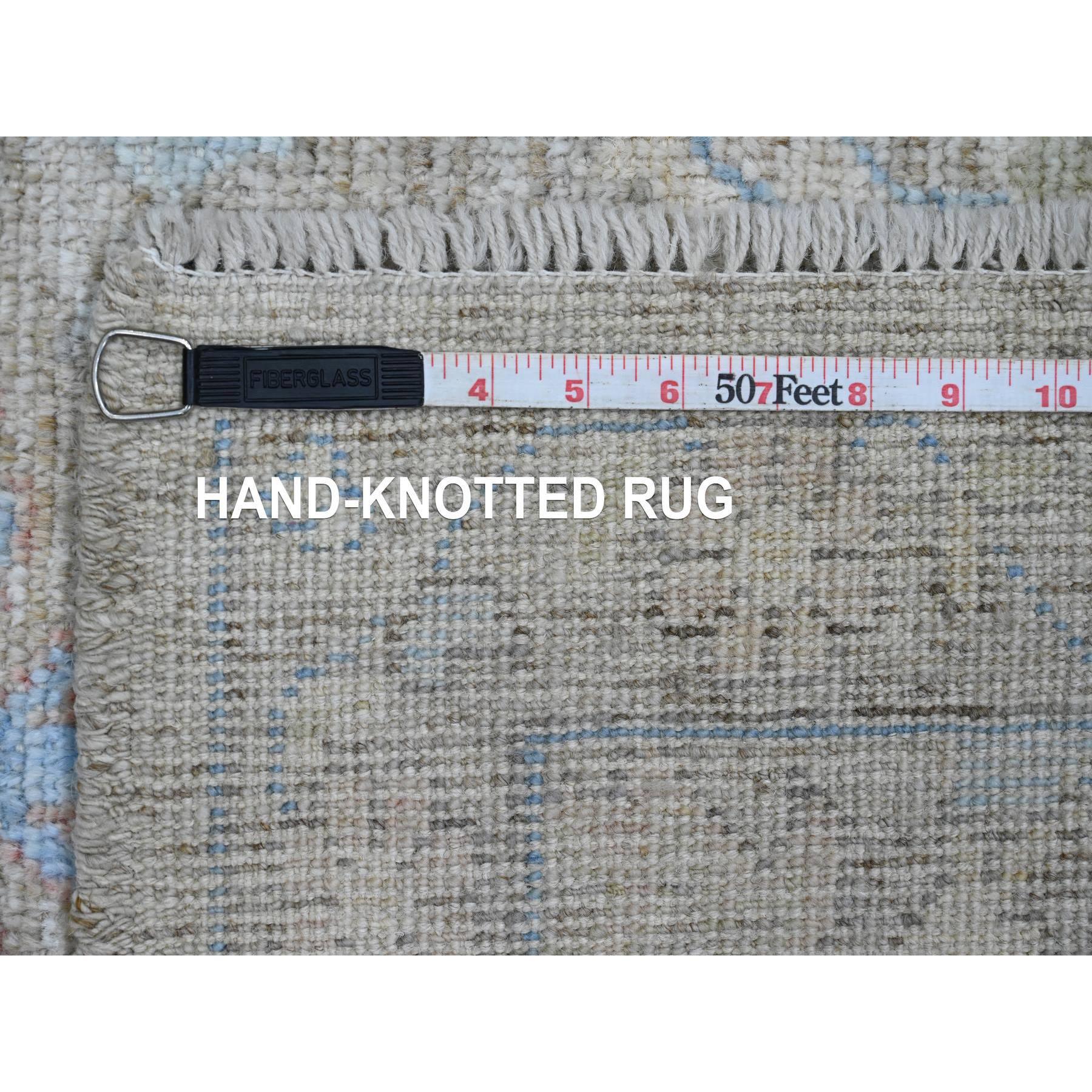 XXI secolo e contemporaneo 3'x5' Khaki Brown Afghan Angora Oushak Leaf Design/One All Wool Hand Knoted Rugs in vendita