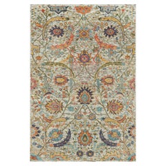 Tapis oriental noué à la main Lenox Tan Sickle Leaf Design 3'x5'