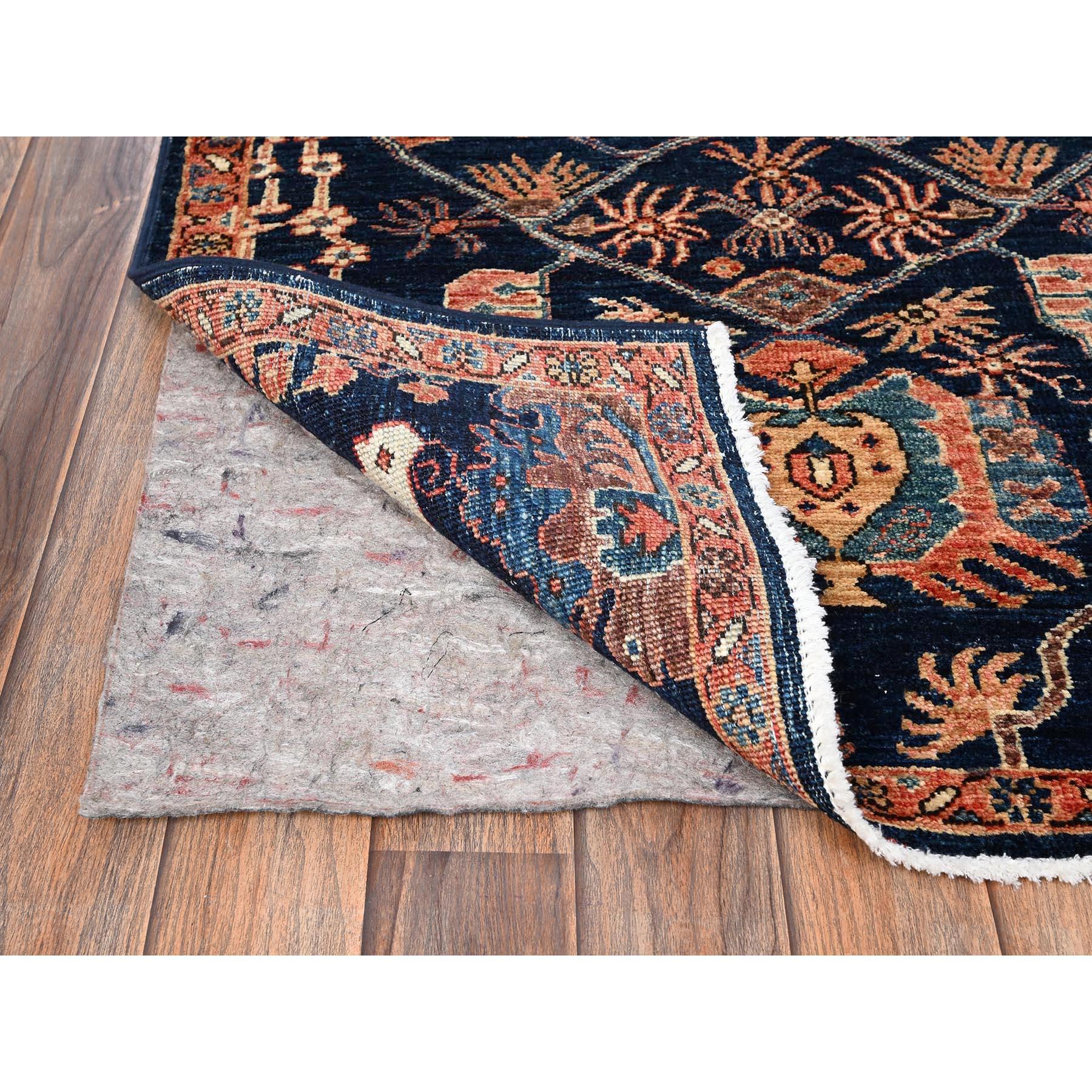 3'x5' Midnight Blue Heriz All Over Design Aryana Grade Hand Knotted Wool Rug Afgano en venta