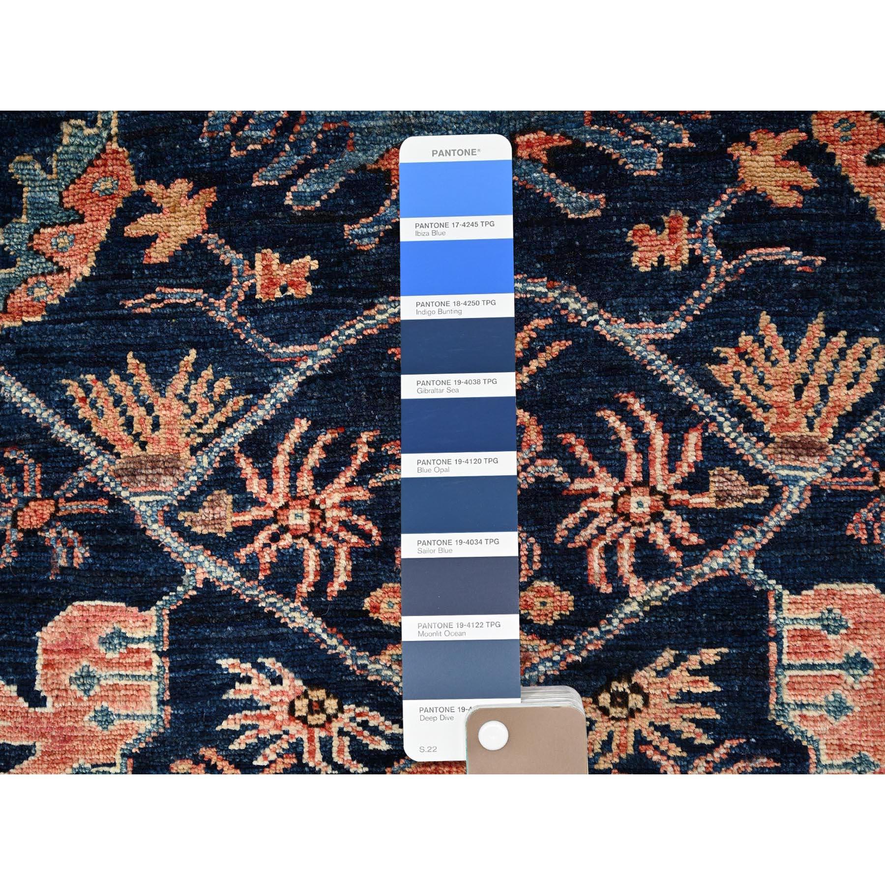 3'x5' Midnight Blue Heriz All Over Design Aryana Grade Hand Knotted Wool Rug Anudado a mano en venta