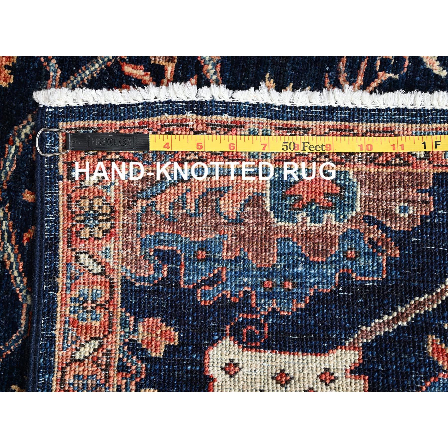 3'x5' Midnight Blue Heriz All Over Design Aryana Grade Hand Knotted Wool Rug Lana en venta