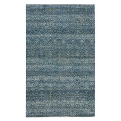 3'x5' Ocean Blue Kohinoor Herat Pattern Soft Wool Hand Knotted Oriental Rug