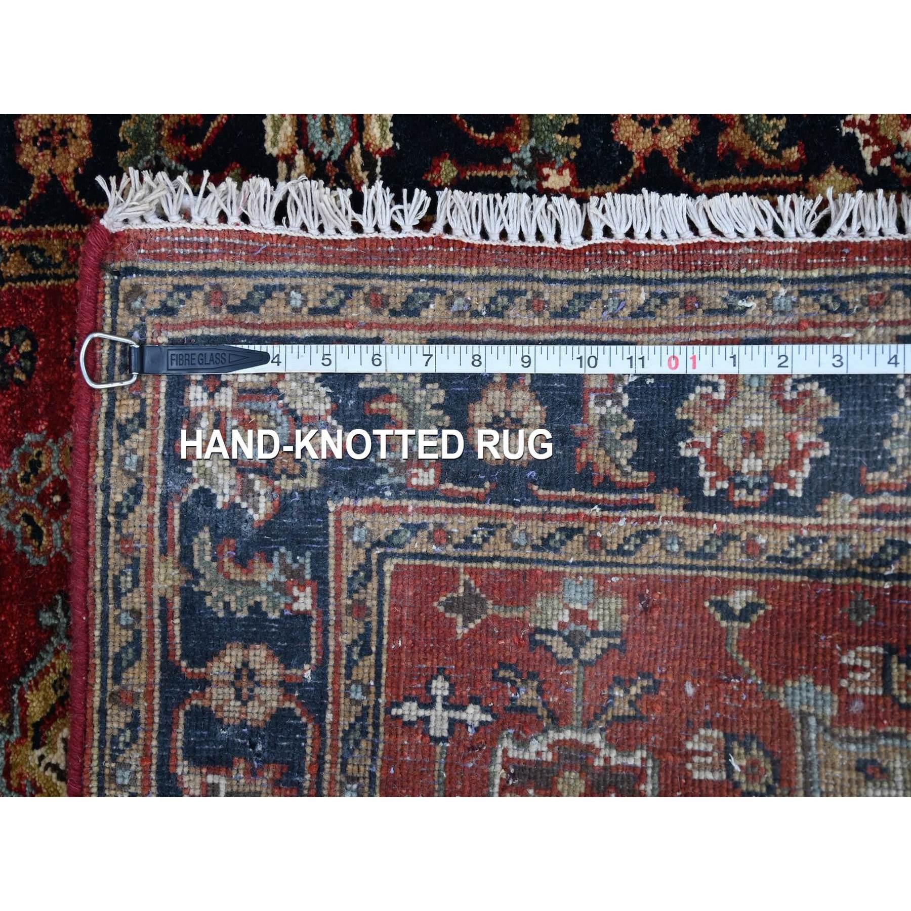 3'x5' Red Karajeh Design Geometric Medallions Hand Knotted Wool Oriental Rug en venta 1