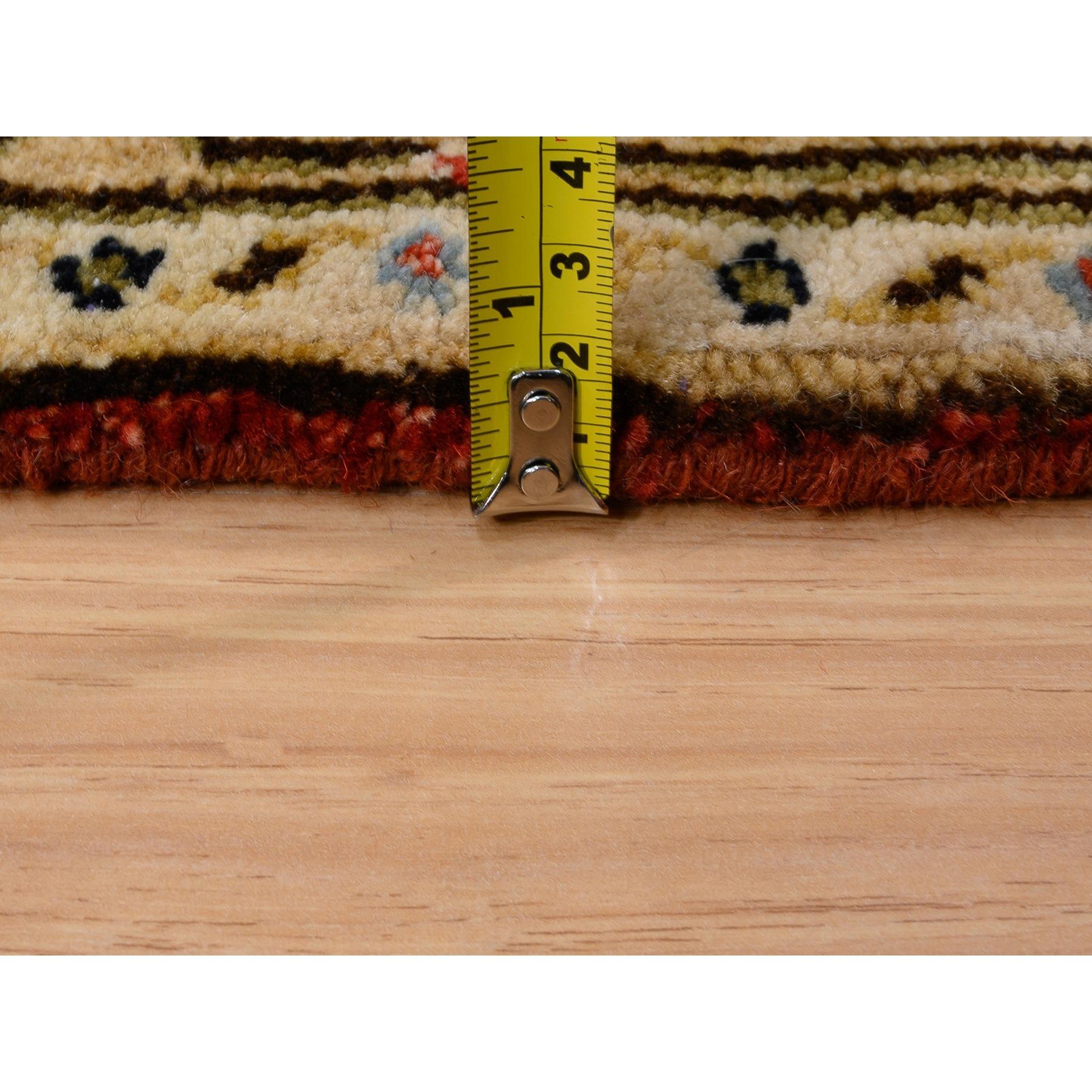 Contemporary 3'x5' Red Pure Wool Karajeh Design Hand Knotted Oriental Rug For Sale