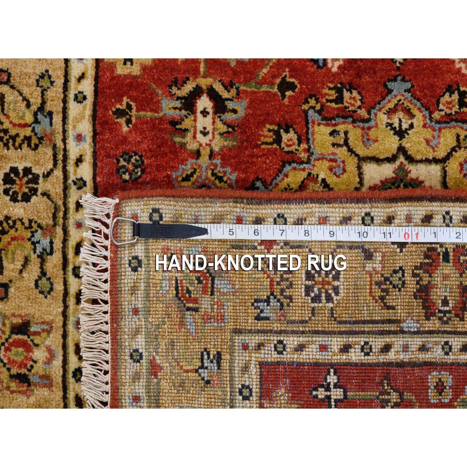 3'x5' Red Pure Wool Karajeh Design Hand Knotted Oriental Rug For Sale 1