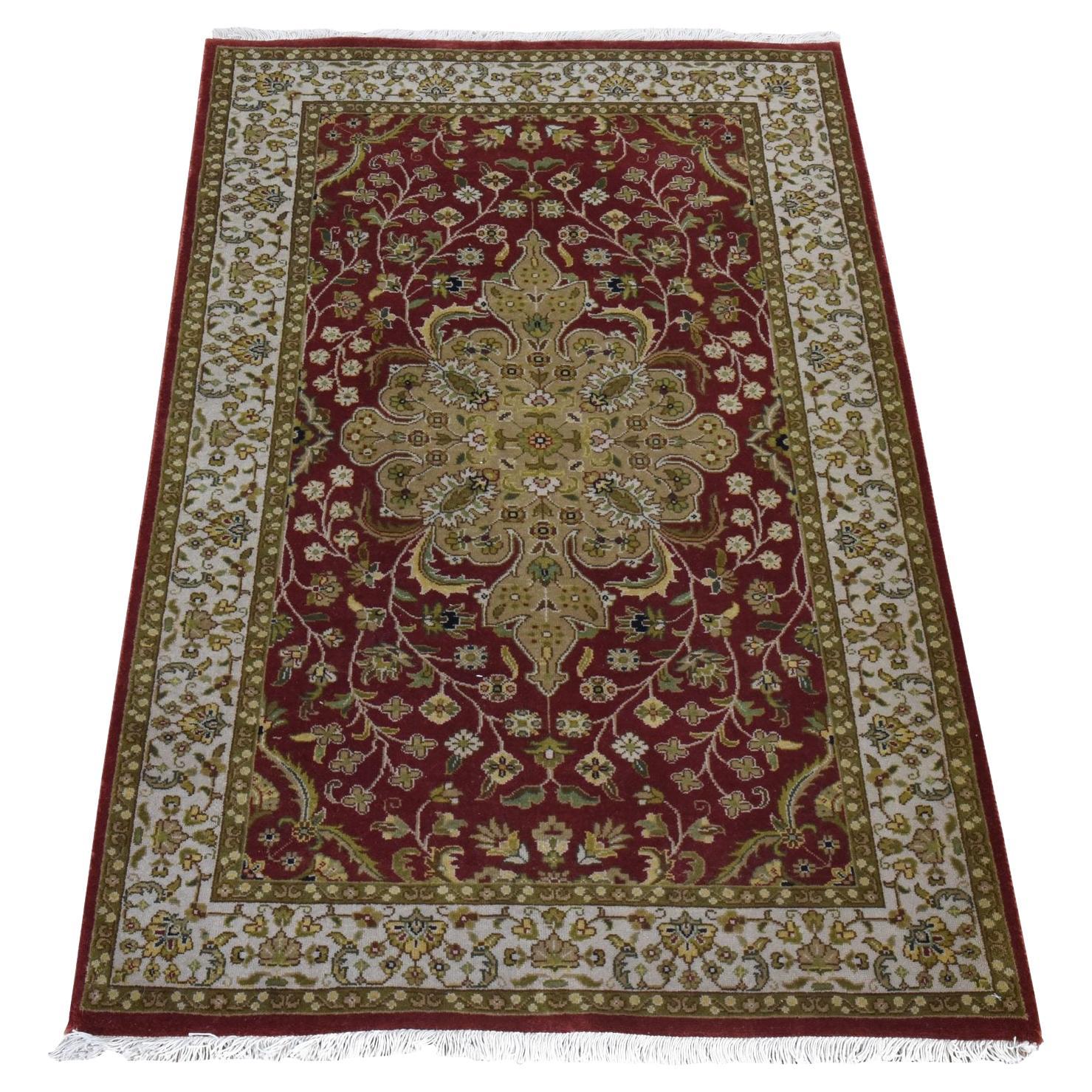 3
x5
 Ruby Red Kashan Design Fine 250 KPSI Tapis noué à la main en laine de Nouvelle-Zélande en vente