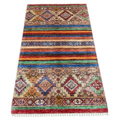 3'x5' Rust Red Natural Wool Hand Knotted Afghan Super Kazak Oriental Rug