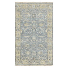 3
x5
 Steel Blue Hand Knotted Sickle Leaf Design Pure Wool Zero Pile Rug