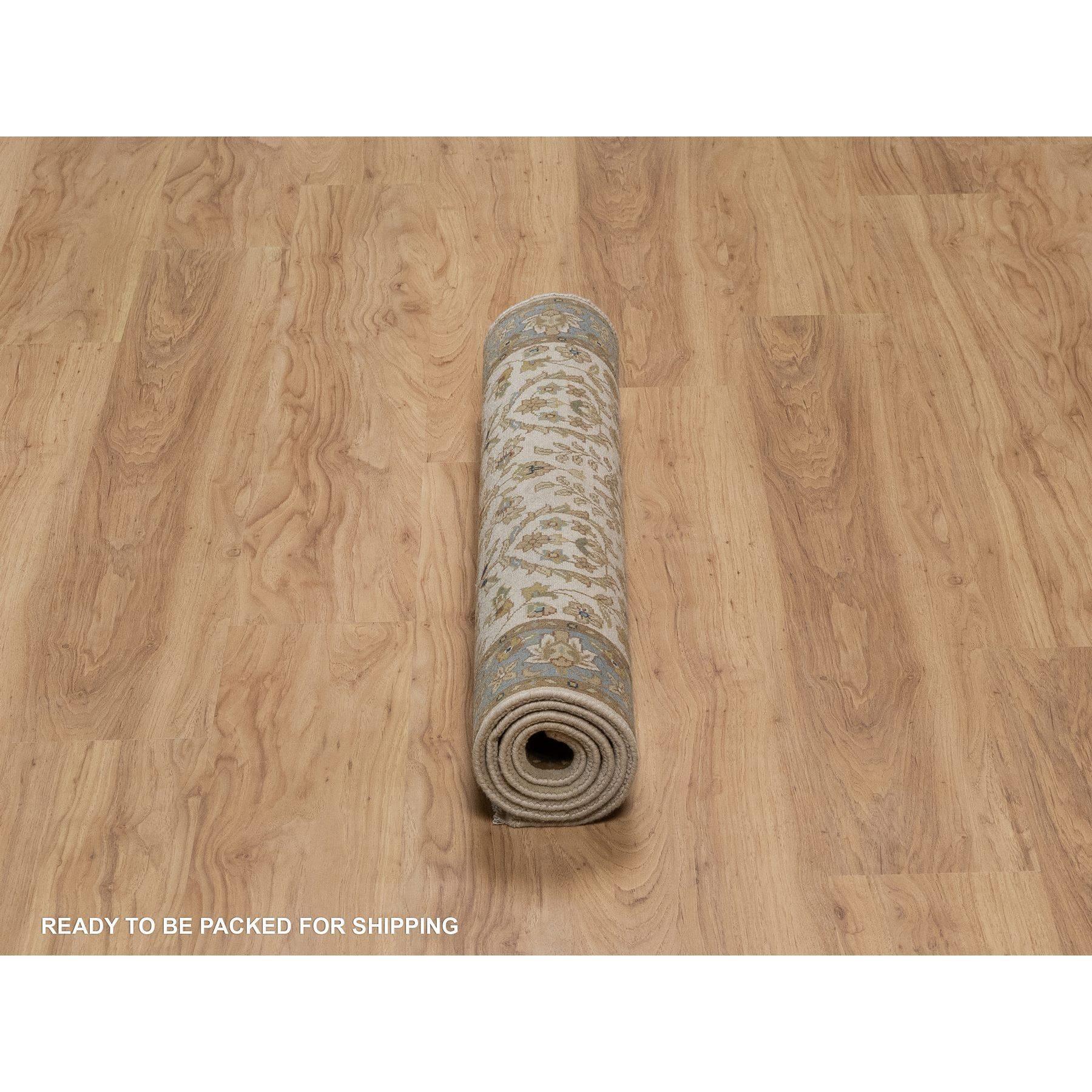 3'x5' Swan White 300 KPSI New Zealand Wool Kashan Design Hand Knotted Rug In New Condition For Sale In Carlstadt, NJ