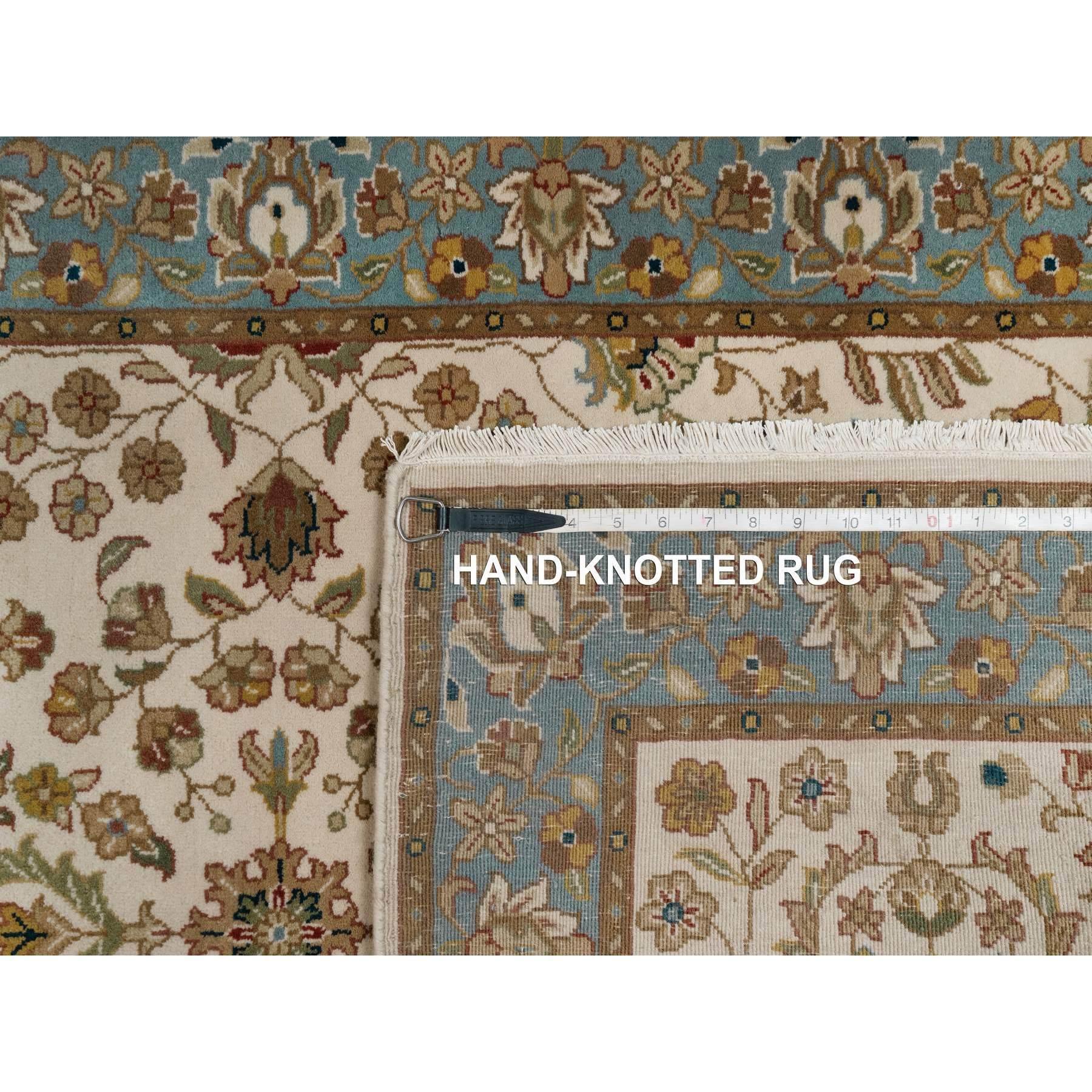 3'x5' Swan White 300 KPSI New Zealand Wool Kashan Design Hand Knotted Rug For Sale 1