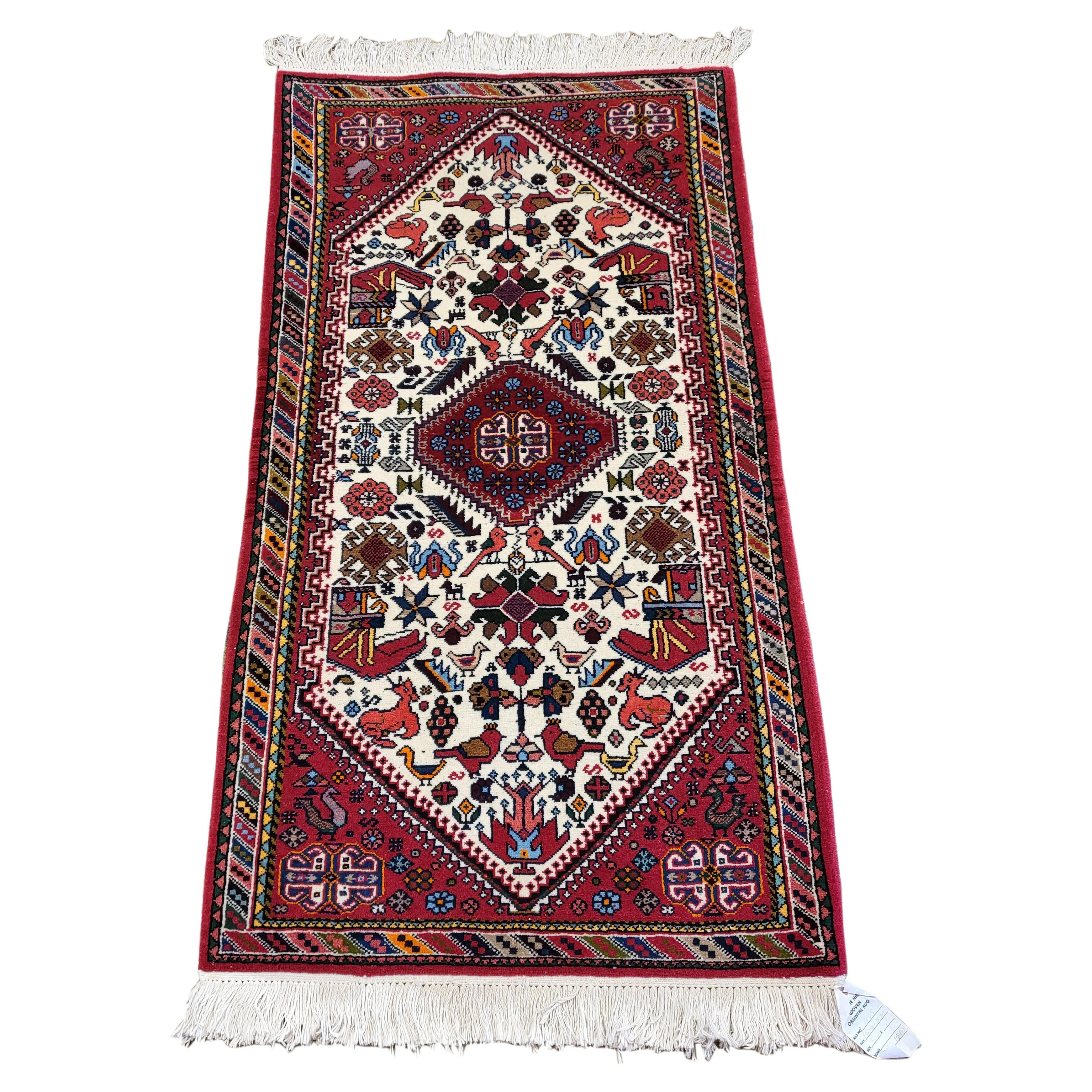 3'x5' Antique Abadeh - Tribal Persian Rug - Cream For Sale