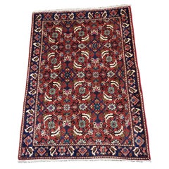 3'x5' Retro Abadeh - Tribal Persian Rug - Red, Rare All Over Design