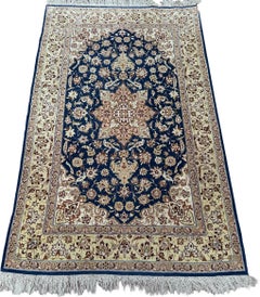 3X5 Vintage Persian Esfahan Rug Fine Tapestry Silk Foundation 104cm x 163cm