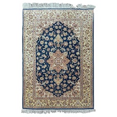 3X5 Vintage Persian Esfahan Rug Fine Tapestry Silk Foundation 104cm x 163cm