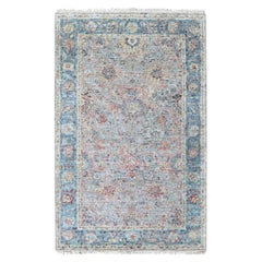 3'x5' Whisper Pink Pure Wool Hand Knotted Ziegler Mahal Design Zero Pile Rug