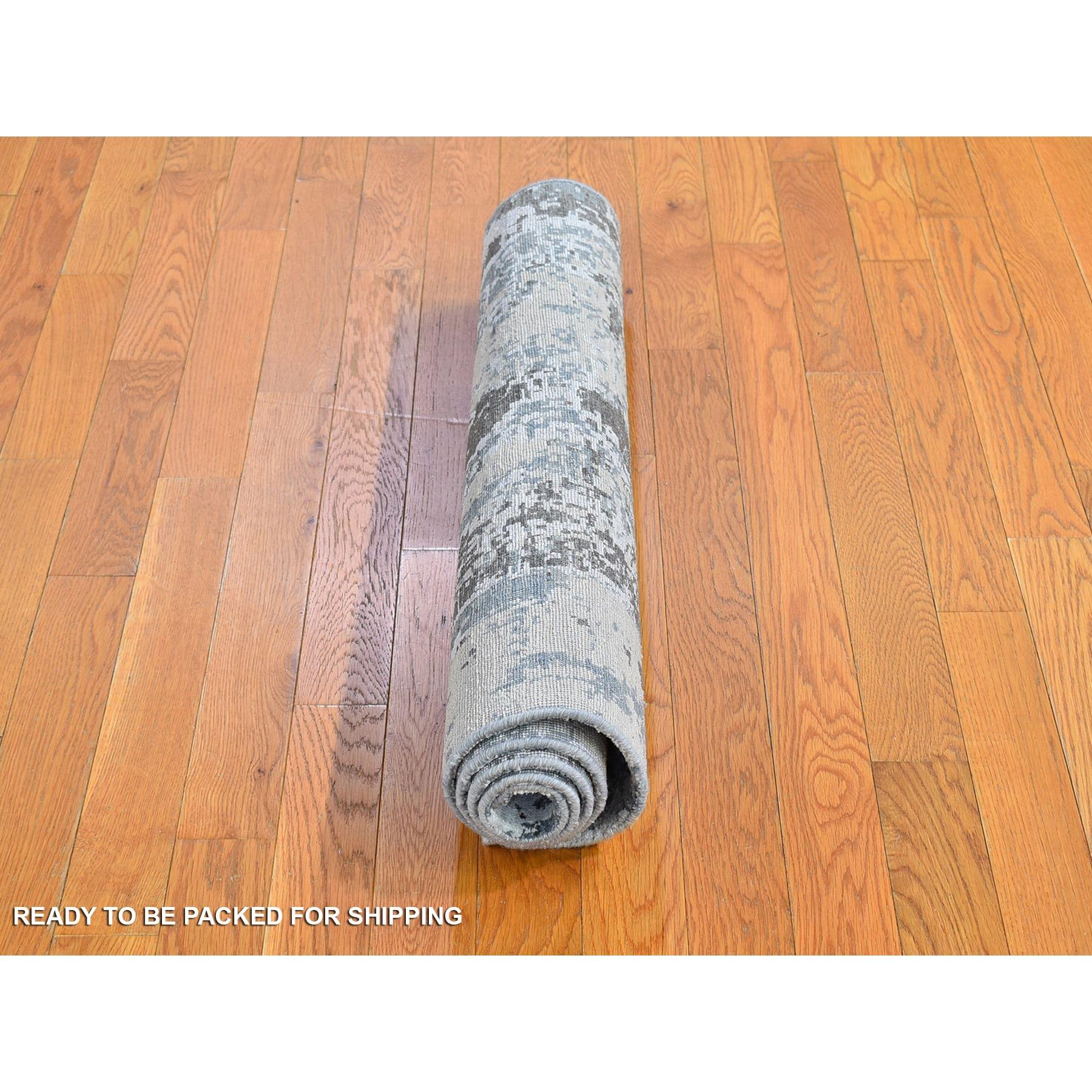 Indien 3'x5' Tapis en laine Persan Knots Denser Weave Abstract Design noué à la main en vente