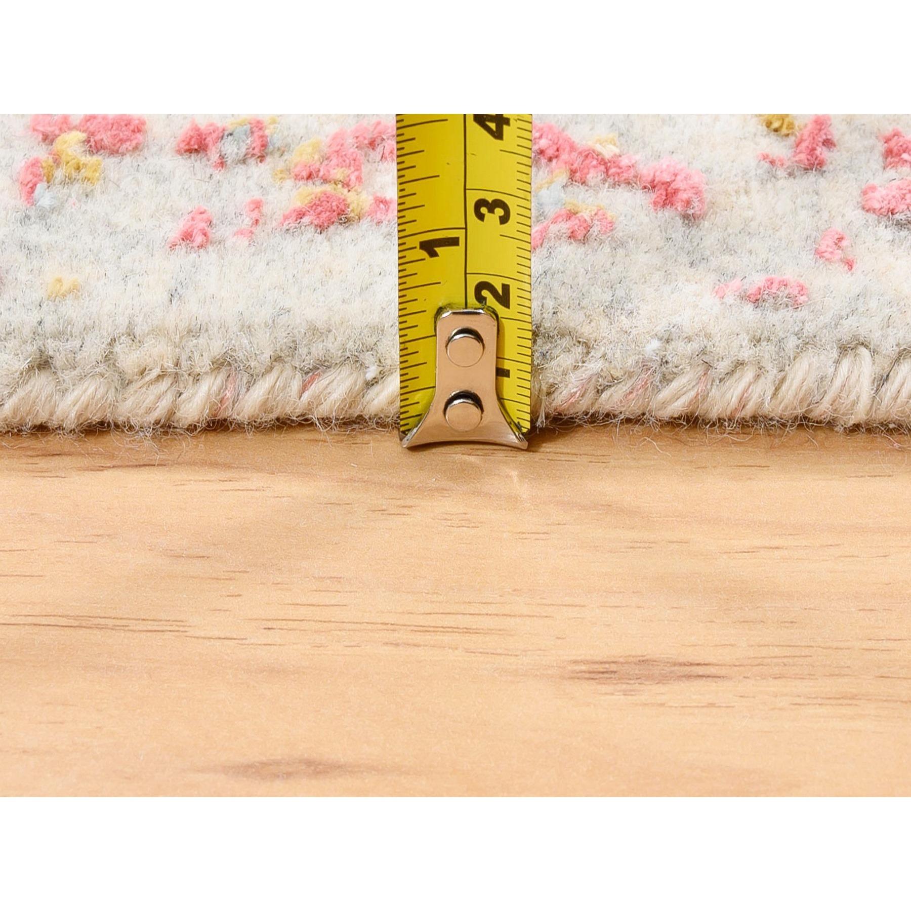 XXIe siècle et contemporain 3'x5' Laine-Soie Médaillon Rose Erased Persian Design Tapis noué à la main en vente