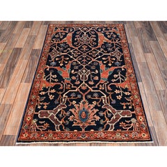 3'x5' Yale Blue Aryana Grade Bijar Garus Design Soft Wool Hand Knotted Rug
