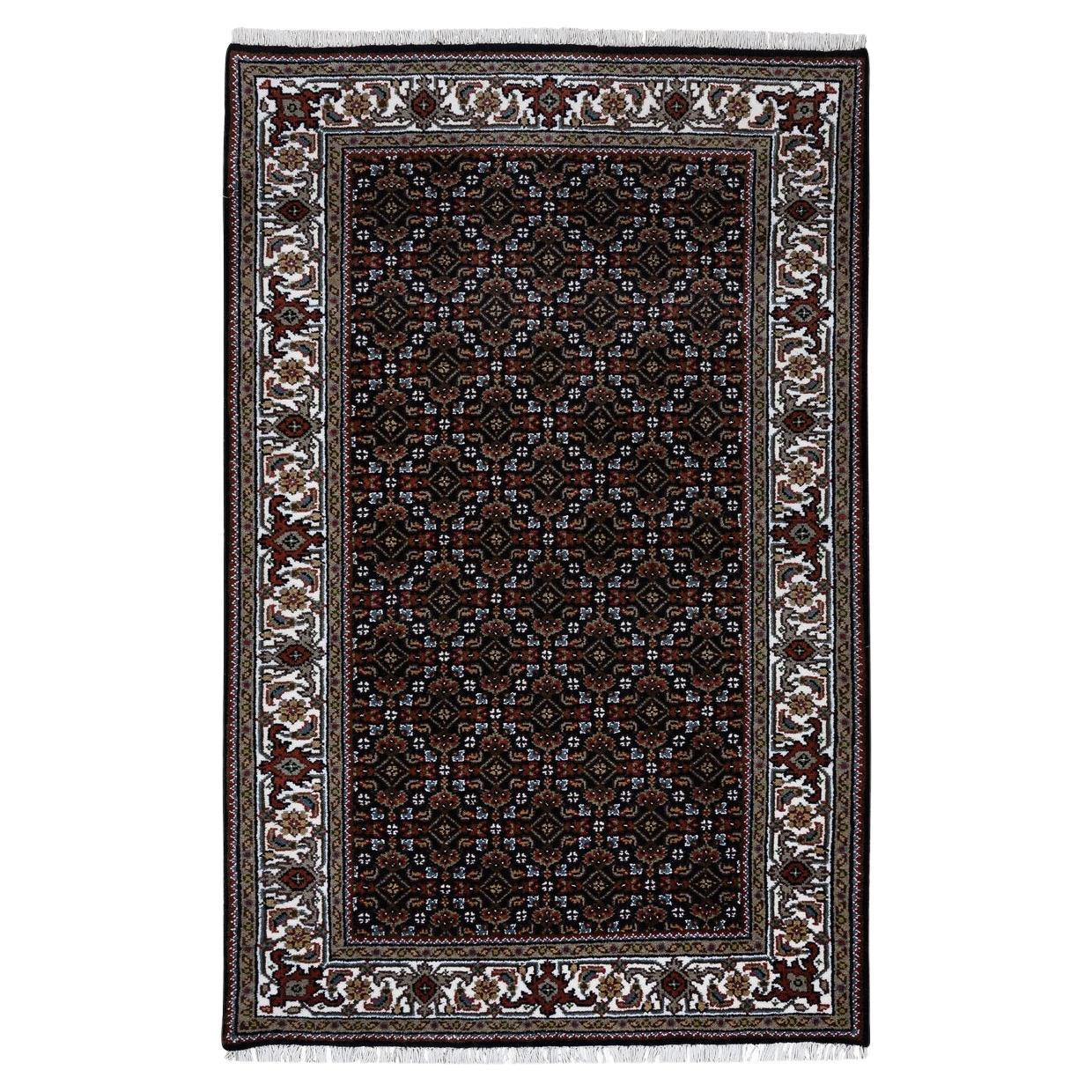 3
x5
1" Schwarzer handgeknüpfter Wollteppich Herati 175 KPSI Orientteppich