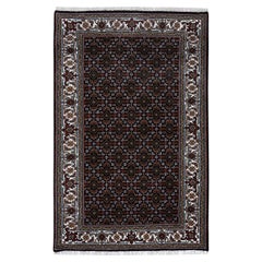 3
x5
1" Schwarzer handgeknüpfter Wollteppich Herati 175 KPSI Orientteppich