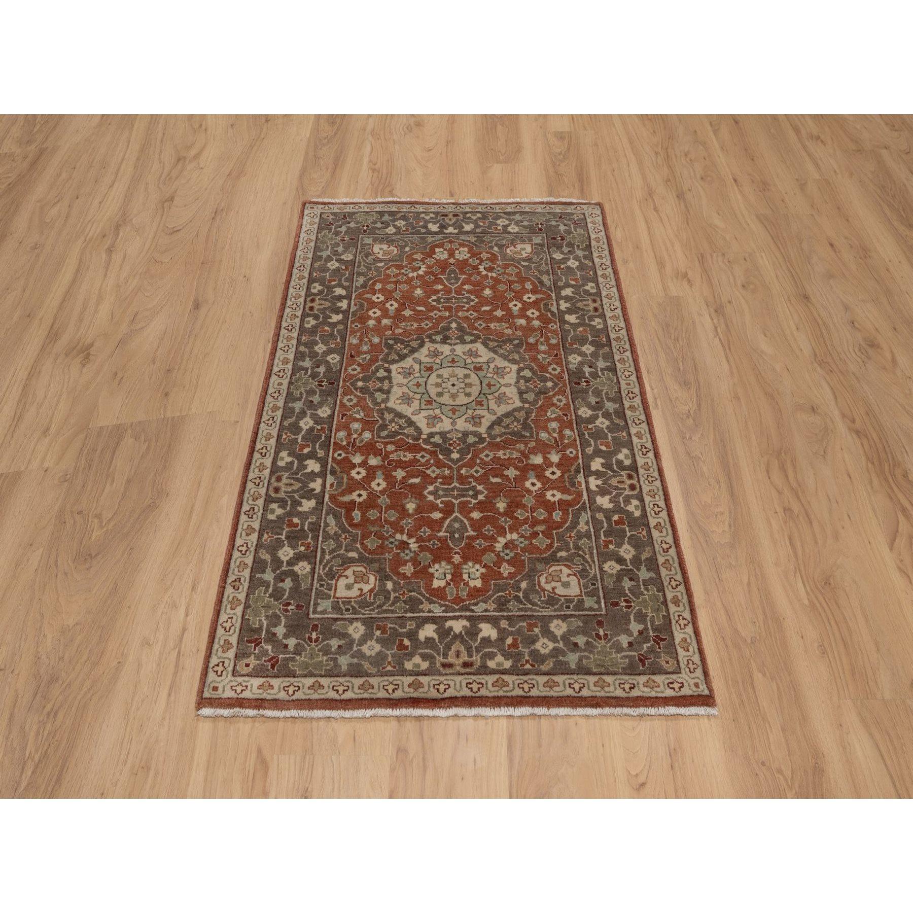 Rust Red, Antiqued Tabriz with Haji Jalili Design, Hand Knotted, 100% Wool, Vegetable Dyes, Soft Pile, Denser Weave, Oriental Rug
Primary materials: Wool
Latex: No Pile 
height: 0.25 Inches
Style: Traditional
Primary color: Red
Secondary colors: