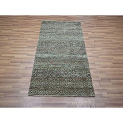 3'x5'1" Stone Gray Kohinoor Herat Pattern Hand Knotted Soft Wool Oriental Rug