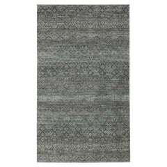 3'x5'1" Stone Gray Kohinoor Herat Pattern Hand Knotted Soft Wool Oriental Rug