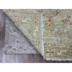 3'x5'1" Stone Gray Peshawar with Bijar Garus Design Pure Wool Hand Knotted Rug