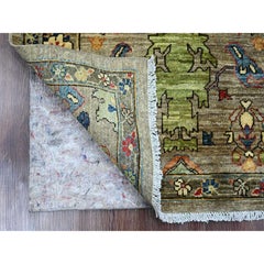 Tappeto afghano Peshawar grigio con disegno Heriz all over in lana Knots Rugs 3'x5'10"