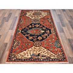3'x5'10" Alfombra Oriental Anticuada Naranja Diseño Heriz Anudada a Mano Todo Corredor de Lana